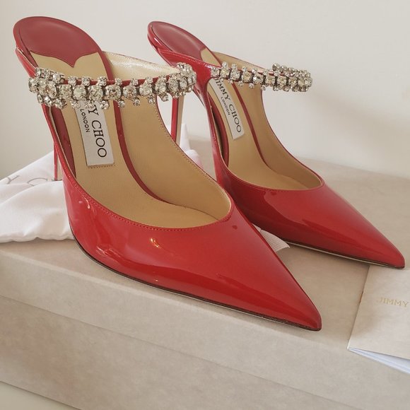❌SOLD❌Jimmy Choo Bing 100 Patent Leather Mules - Picture 7 of 8